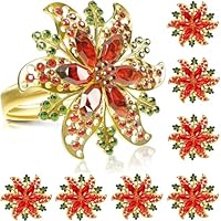 Ronds De Serviette De Noël, Porte-Serviette, Couronne Pour Ixde Vacances, Décoration De Table Queue, 6 Pièces
