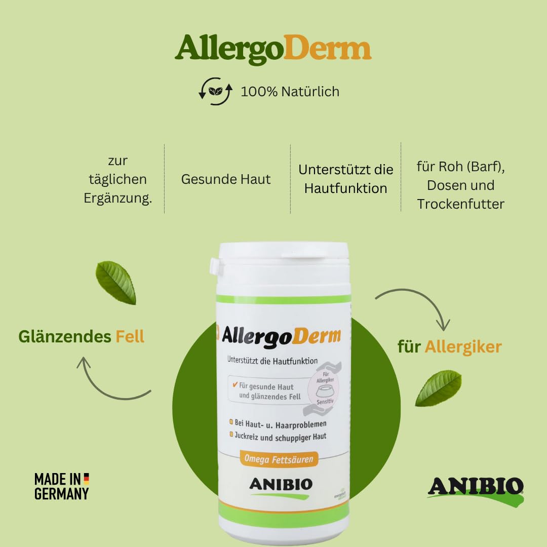 Anibio Allergoderm Suplemento Dietario para Perros y Gatos, 150 gr