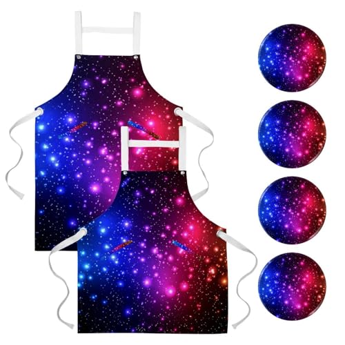 Tablier de serveuse galaxie pour illuminer votre cuisine et vos ateliers patisserie