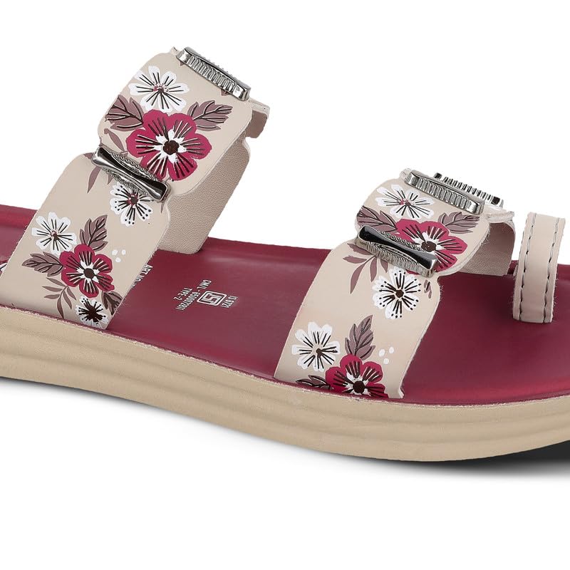 Image of WALKAROO Flat Sandals For Women|Soft Cushion Footbed, Lightweight PU Sole & Slip-On Sandals|WLR74018