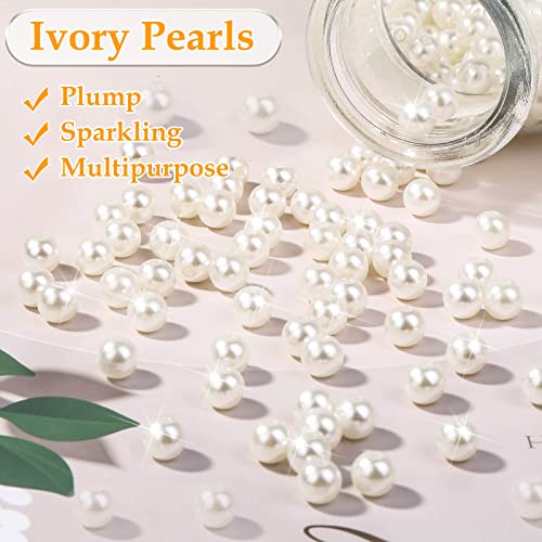 Pearl Beads for Craft, Anezus 500pcs Ivory Faux Fake Pearls, 10 MM Small Sew on Pearl Beads with Holes for Jewelry Making, Bracelets, Necklaces, Hairs, Crafts, Decoration and Vase Filler by anezus - Image 5
