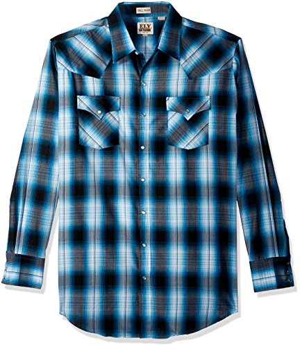 ELY CATTLEMAN Men's Long Sleeve Plaid Western Shirt