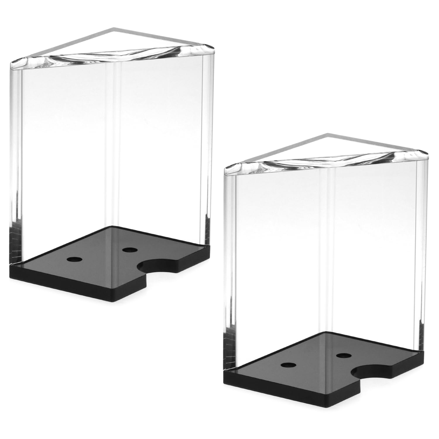 QWORK 6 Deck Clear Acrylic Discard Trays - 2 Pack Casino Grade Blackjack Card Holder with Beveled Edges and Mounting Holes