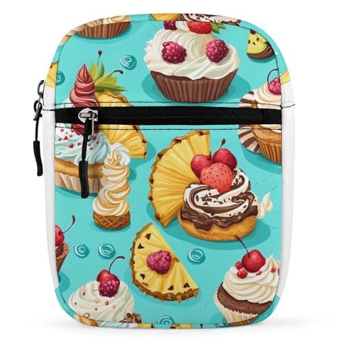 Colorful Cupcakes Cakes Women's Cute Small Mini Crossbody Bag Top Zip Sling Square Shoulder Bags