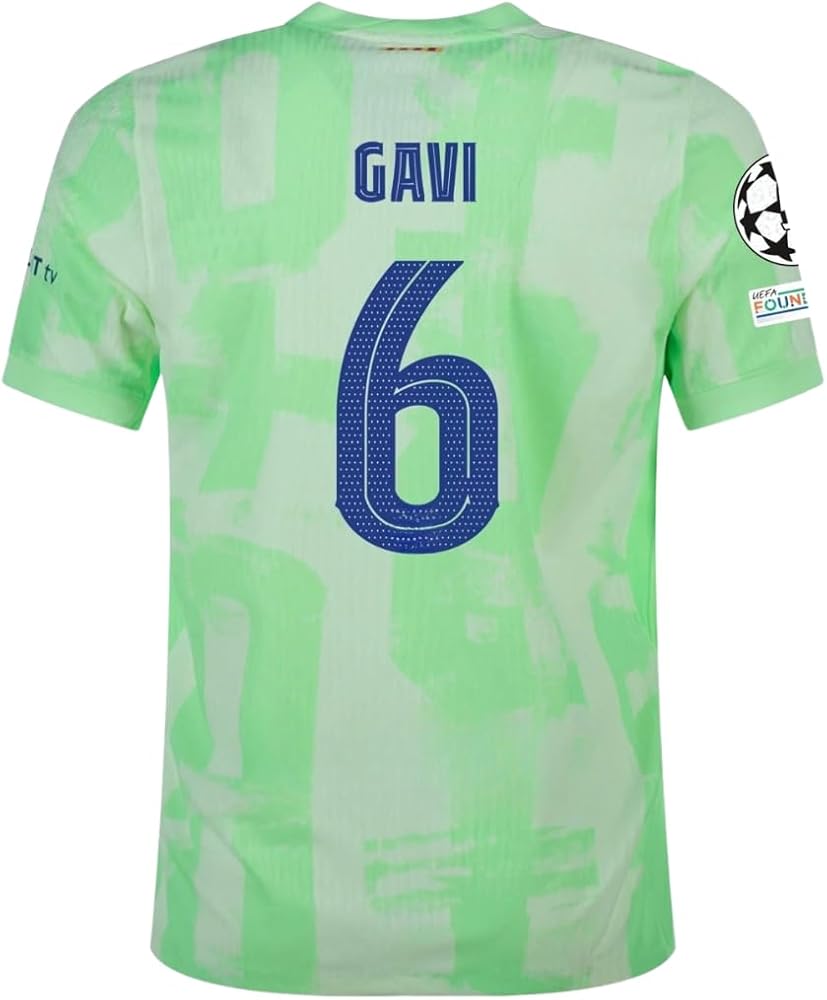 Amazon.com : GAVI #6 Green 3rd Kit Soccer Jersey for Men Fan Amazon.com : GAVI #6 Green 3rd Kit Soccer Jersey for Men Fan