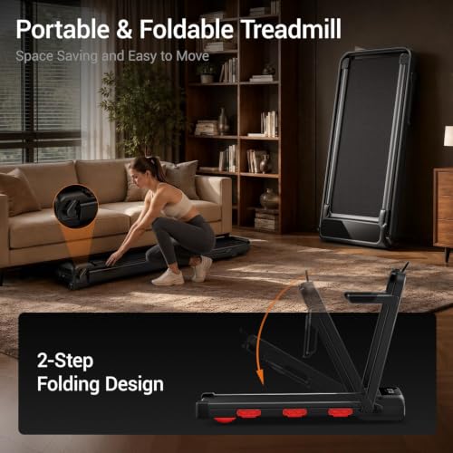 15% Auto Walking Pad Treadmill with Incline, 43″ High Armrests