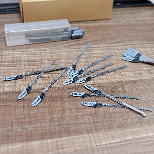 Tarose 30-Piece T101Ao 3-1/4 Inch 20 Tpi Assorted T-Shank Scrolling Jig Saw Blades Set For Clean Cutting Wood #TOP5
