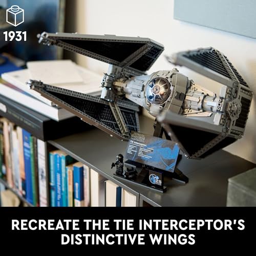 Star Wars Ultimate Collector Series TIE Interceptor Model Building Set, Star Wars Collectible with TIE Pilot Minifigure, Creative Build and Display Starfighter Set for Adults and UCS Fans, 75382 - Lego - Immagine 2