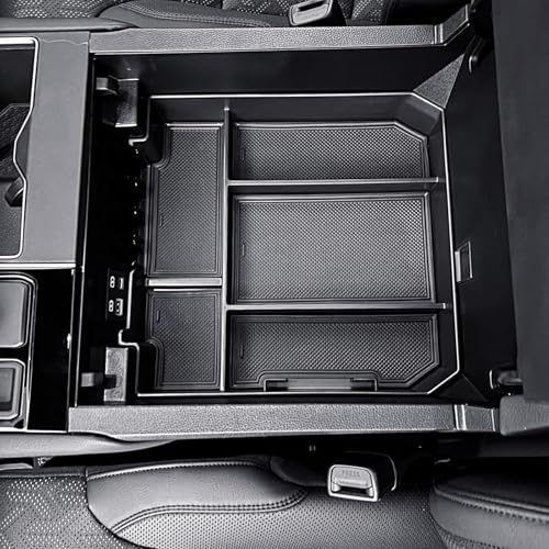 RUNROAD Center Console Organizer Tray Compatible with Toyota Tundra 2022 2023 2024 2025 2026 and Sequoia 2023-2026 Accessories Insert Armrest Tray Secondary Storage Box Glove Compartment Organizer