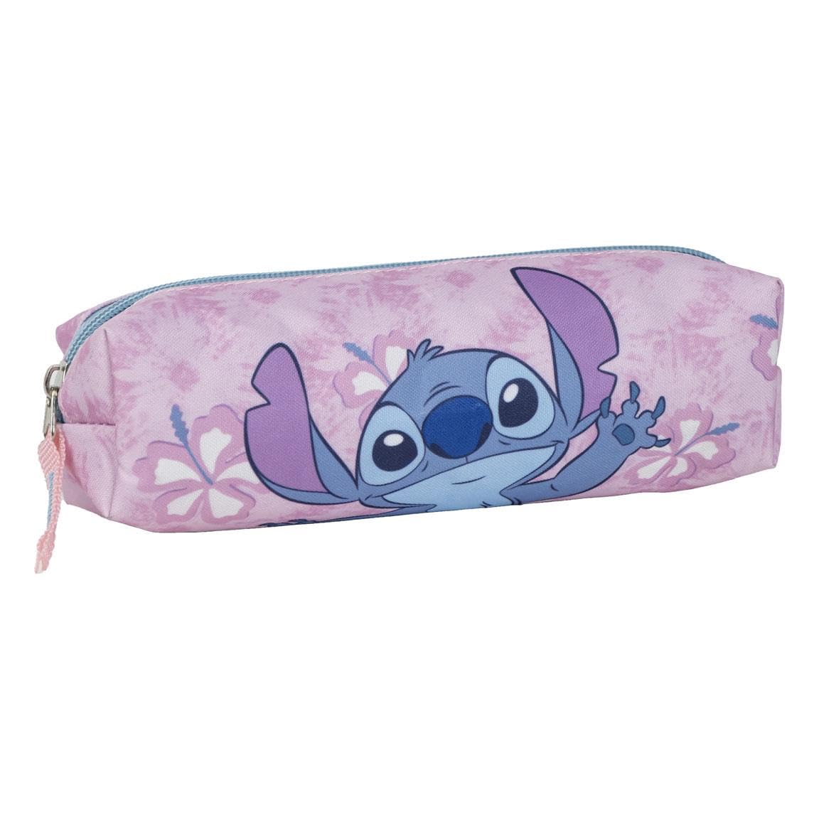 Trousse à Crayons 3 Compartiments Stitch - Blue - 12,5 x 4,5 x 19,5 cm - Fabriqué en Polyester et PVC - Fermeture à glissière - Accessoires Inclus - Produit Original conçu en Espagne