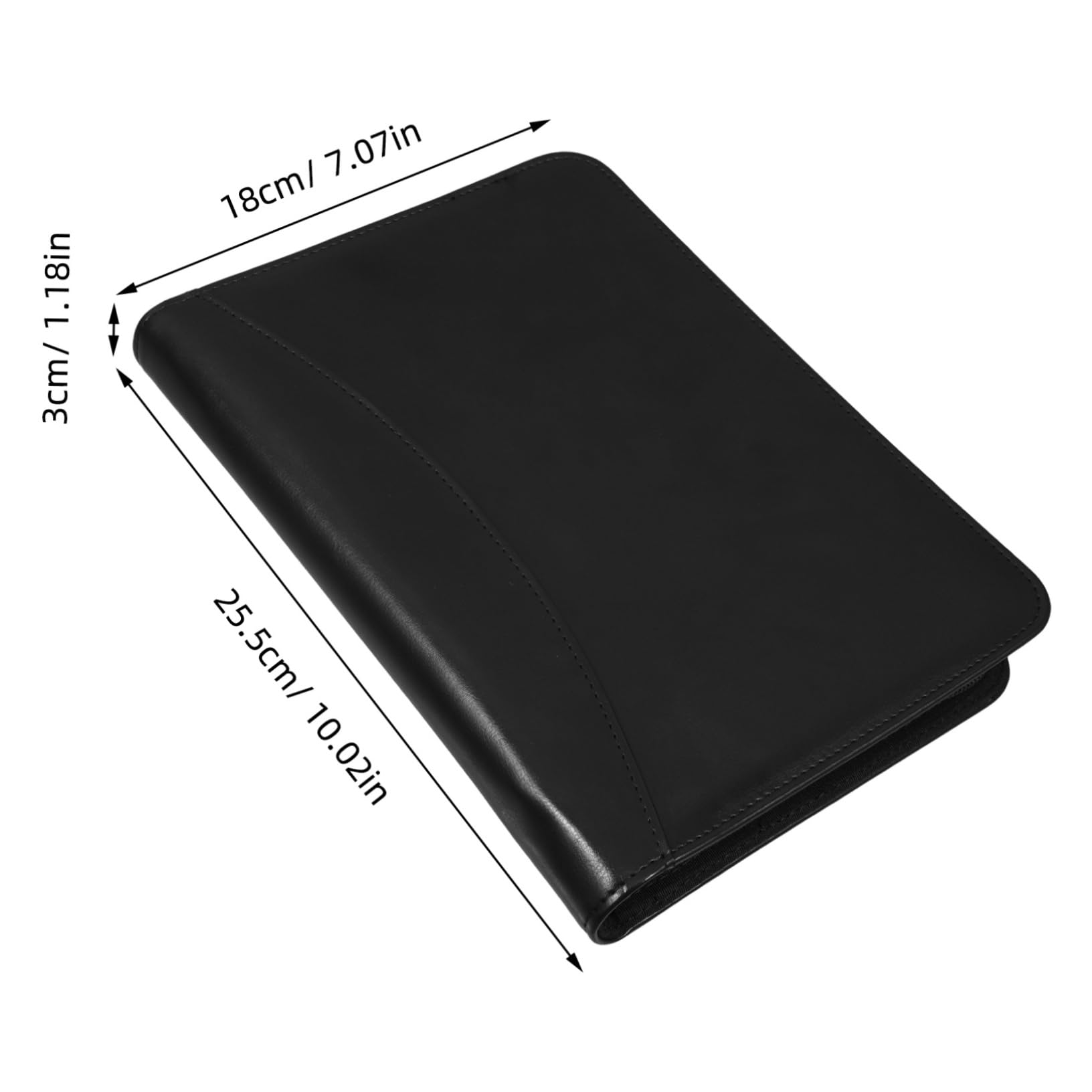 Portfolio Organizer Zip A5 in Pu Nero per Documenti