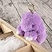 YISEVEN Stuffed Animal Bunny Keychain Rabbit Fur Plush Toy Fluffy Soft Cute Fuzzy Accessories Furry Ball Key Chain Gift for Women Teens Girls Kids Backpack Purse - Purple