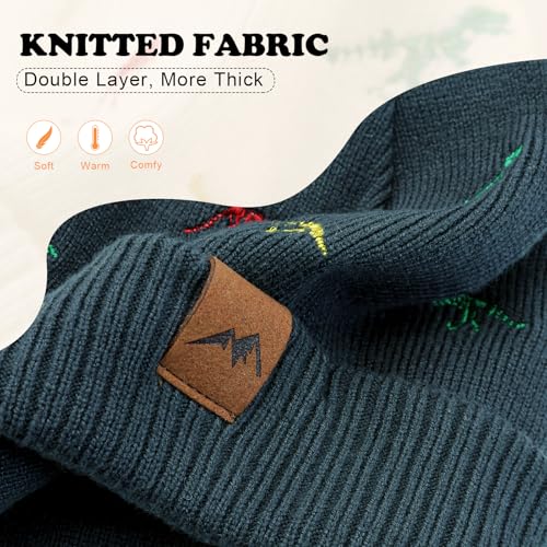 Image of XIAOHAWANG Knit Toddler Beanies Girls Boys Cute Kids Winter Hat Infant Dinosaur Baby Beanie Hats