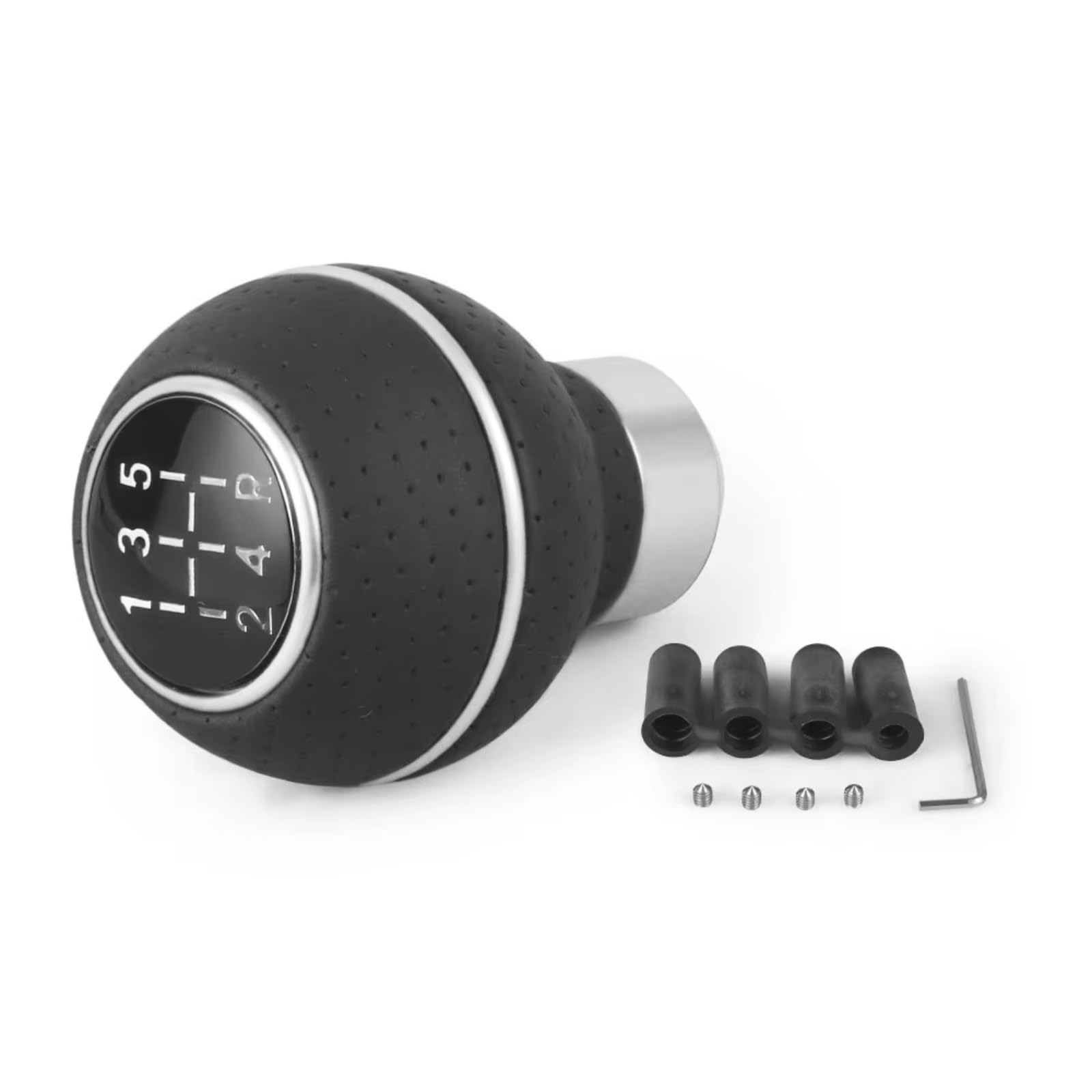 Fryuiqx Silver Gear Lever Replacement Compatible With M8 M10 M11 M12 Shift Gear Level Knob Shift Head 5 Speed Universal Car Gear Shift Knob