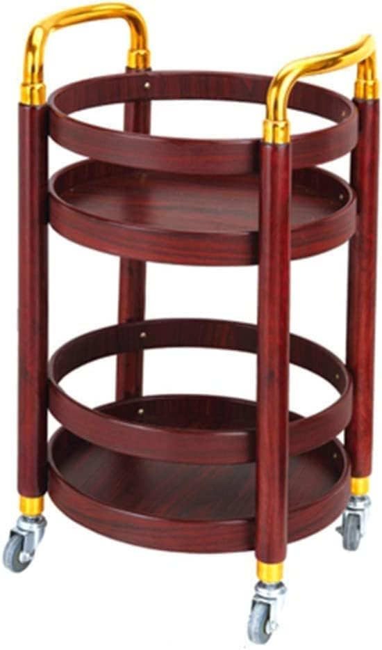 Carrito de bebidas de madera maciza con soporte para vino, carrito móvil de 2 niveles para bebidas y vino, perfecto para el hogar, cocina y hotel, estilo rústico