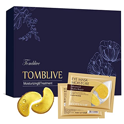 Under Eye Patches - 24K Gold 20 Pairs Under Eye Mask Anti-Aging Hyaluronic Acid Collagen Under Eye Pads Reducing Dark Circles & Wrinkles Treatment Gel Bags