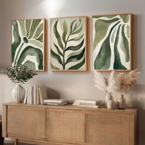 Image of kotart Boho Floral Art Home Decoration Painting | Floral Aesthetic Paintings With Frame For Living Room Bed Room Hotel Wall Decor Digital Reprint Set of 3 (19X25 inch)