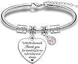 TTOVEN Thank You Bridesmaid Gifts Bridesmaid Bracelet for Wedding Day