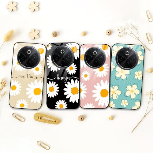 Image of COLORflow Back Cover Compatible with Vivo Y300 PRO 5G / T4 5G / IQOO Z10 5G | Daisy Bloom Customized | Shockproof TPU Bumper with Camera Protection Back Cover