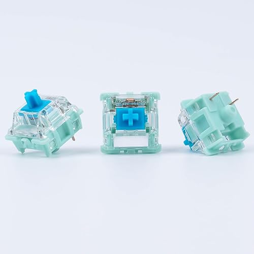 Miniatura 6 de Gateron Jade 3.0 Interruptores azules de resorte de doble etapa, 3 pines de 60 gf clicpre lubricados para teclado mecánico (azul, 72 piezas)