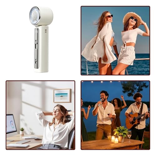 Ventilateur portable pliable rechargeable à 199 vitesses et affichage LED - 5