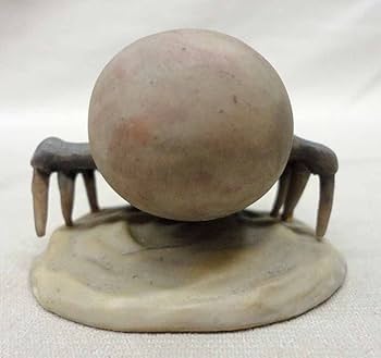 「水牛に乗る童」　極細密木彫刻　水牛玉眼　明治期 絵のみ：寿という獣 「丑」