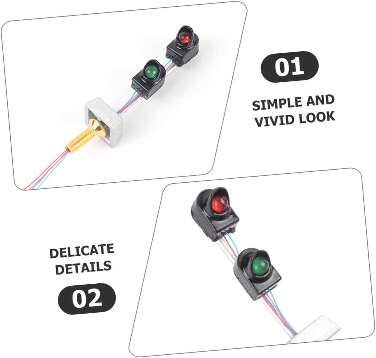 Gadpiparty 2pcs Mini Train Signal Light Model Realistic Road Light for Sand Table Decor Durable Build for DIY Projects and Microlandscape Displays