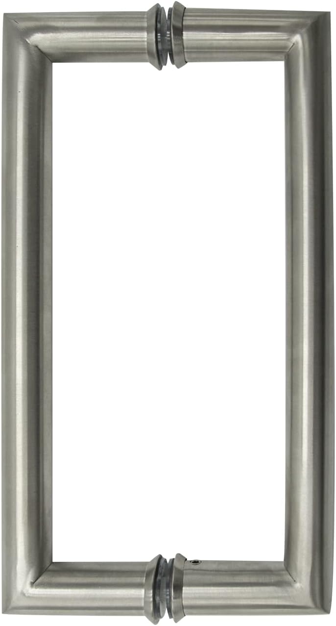 CKB 8" Shower Door Pull Handle, Back to Back Shower Door Handle Compatible with 1/3" to 1/2" Glass Thick, Brushed Nickel with 304 Stainless Steel