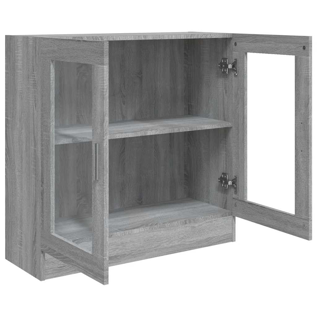 Armadio Vetrina Sonoma Grigio 82,5x30,5x80 cm Legno Ingenierie | 2 scomparti, superficie facile da pulire, fissaggio a parete incluso, manuale di montaggio fornito