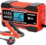 12V/24V 10Amp Car Battery Charger, Automatic Battery Charger with Temperature Compensation, Repair/Maintains for Cars SLA, AGM, WET & GEL Lead Acid Batteries
