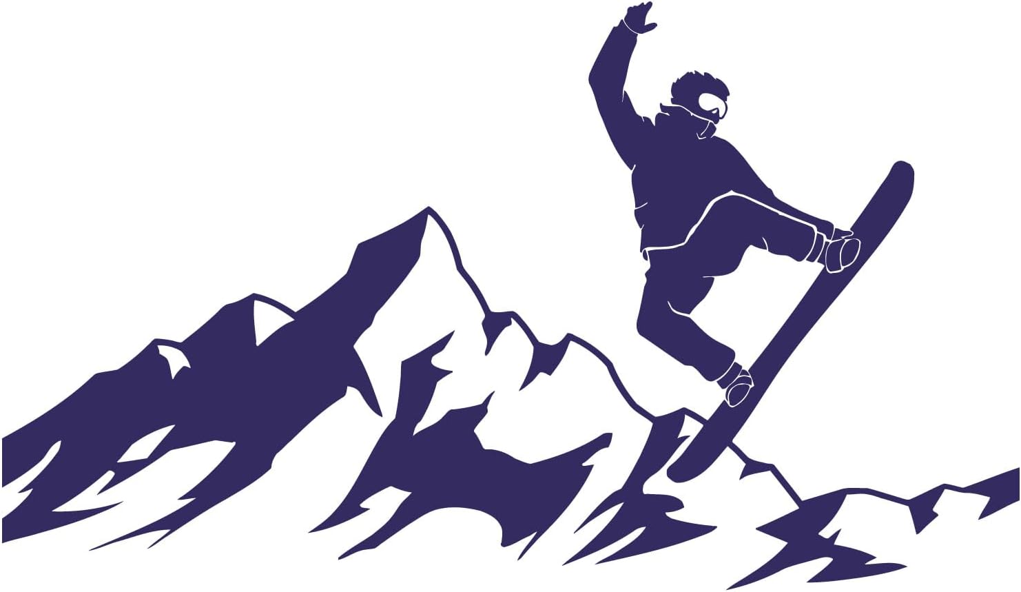 Snowboarder Vinyl Wall Decal Mountains Snowboarding Silhouette Winter Sport Stickers Mural Large Decor (ig5333)