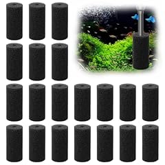 Editbar 20 spugne prefiltranti per acquario, per piscine, pompa a immersione, tappetino filtro, rete di protezione per pesci e gamberetti, spugna filtrante rotonda con foro (nero)