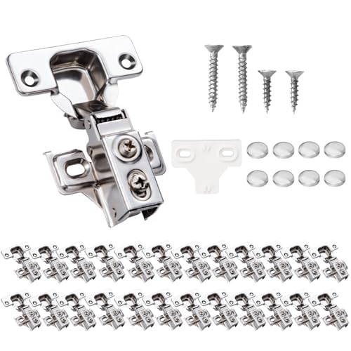 Soft Close Cabinet Hinges 5/8" Overlay, 24 Pack