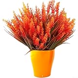 Decoración de oreja de grano artificial con 7 tenedores para bodas, eventos, estudios de fotografía, decoración del hogar, espacio de vida, aspecto realista (rojo otoño)