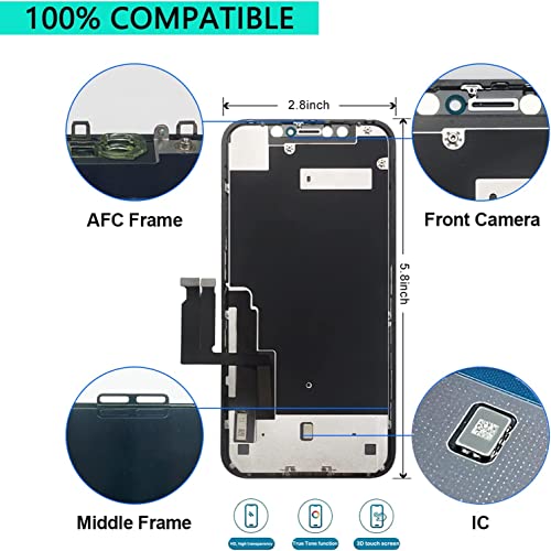 SIMDOG for iPhone 11 Screen Replacement 6.1”, 3D Touch Screen LCD Display Digitizer for A2111, A2223, A2221 with Repair Tools Kit + Screen Protoctor (11 LCD)