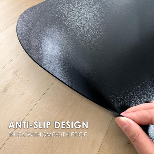 Image of Kuyal Chair mat for Hardwood Floor 46 x 72 inches Rectangle Floor Mats Wood /Tile Protection Mat for Office & Home, Black