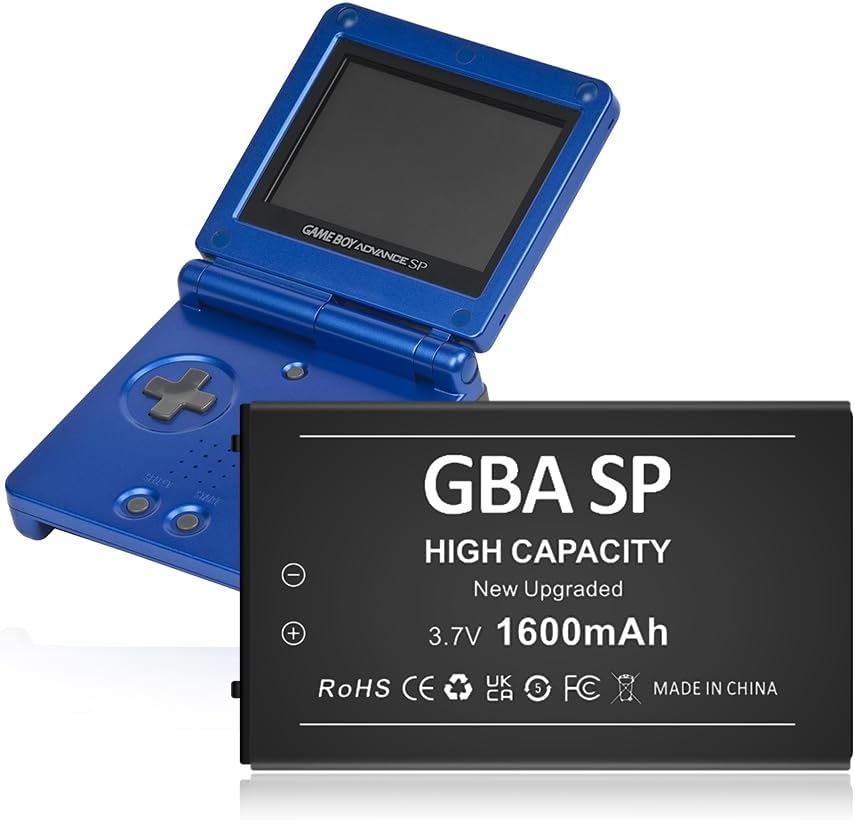 Battery for Gameboy Advance SP(GBA SP), Li-Ion Replacement Battery with High Capacity for AGS-001, AGS-003, AGS-101 Tools Included