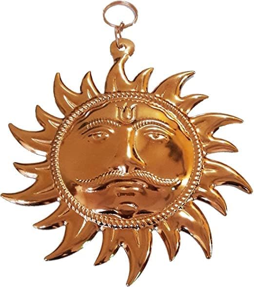 Miniatura 2 de Galaxie Karmaa Home Vastu Sun Surya - Colgantes de pared de cobre para oficina en casa