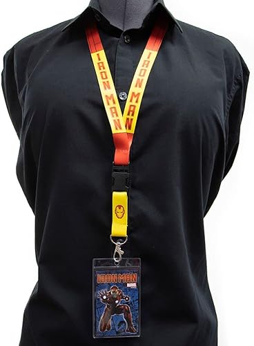 Miniatura 6 de Ata-Boy Marvel Iron Man - Soporte para credencial de Iron Man, cordones de Iron Man para insignias de identificación, regalos y mercancía de Marvel
