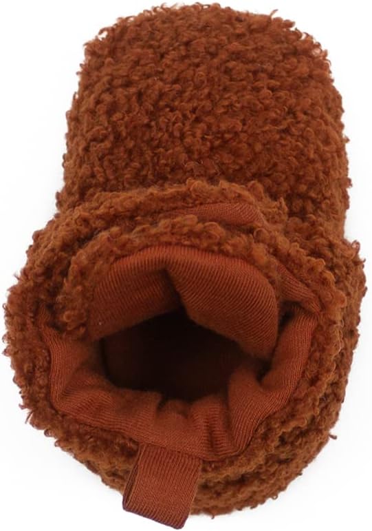 Robeez Baby Girls and Boys Crib Fleece Sherpa Snap Booties with Slip-Resistant Soles for Infant and Toddler, 0-18 Months