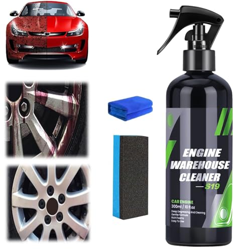 Effective Engine Warehouse Cleaner Spray,Plastic Leather Restorer, Plastic Leather Renovation Coating Agent for Automotive, Motorcycle, Rv, Boat, Furniture Cleaner (300ML,1PC)