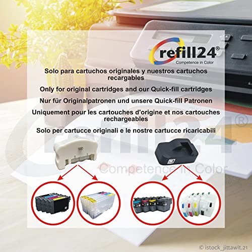 Navulset voor navulbare cartridges voor Brother LC3233, LC3235, zwart en kleur, incl. Resetter en accessoires + 550 ml inkt - Image 5