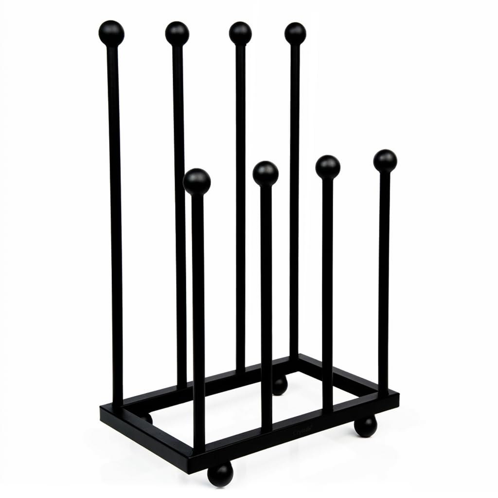 Crystals Welly Boot Rack, Rustproof Boot Rack for 4 Pairs of Wellington Boots, Wellie Boot Holder & Storage - Black (Cast Iron)