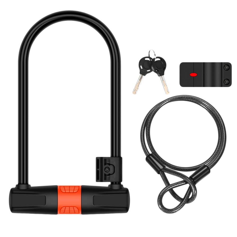ORFOFE Lucchetto Catena Antifurto per Bici Moto Biciclette Elettriche Trave di Bloccaggio in Acciaio Legato e Cavo in Acciaio ad Alta Resistenza