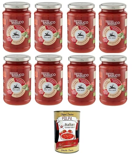 Alce Nero Pomodoro con basilico tomate con albahaca 8x350gr + Polpa italiana Gourmet 400 g