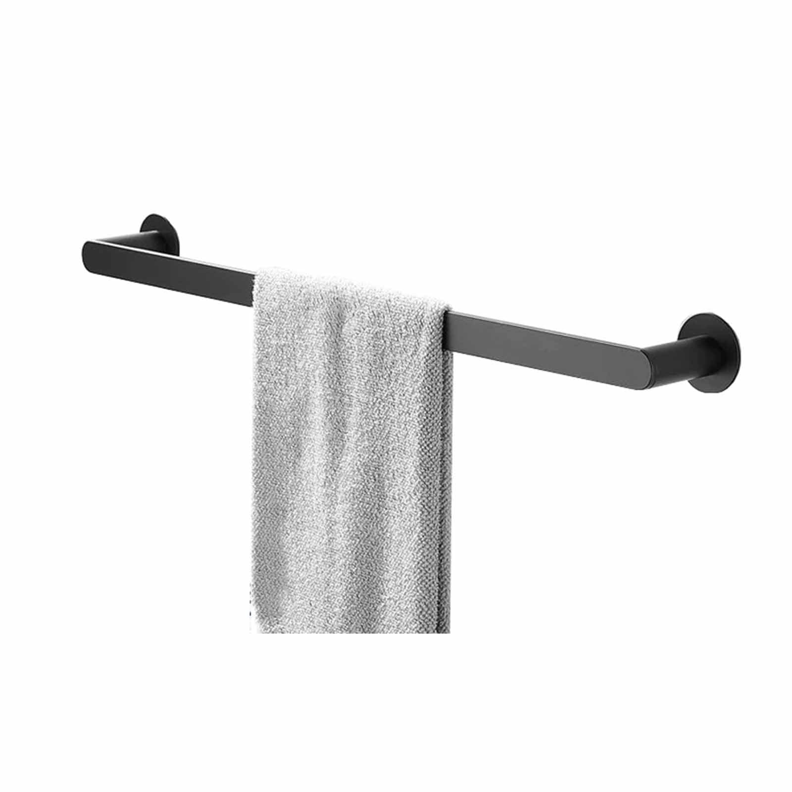 Porte-serviettes noir mat durable 30cm pour salle de bain chic