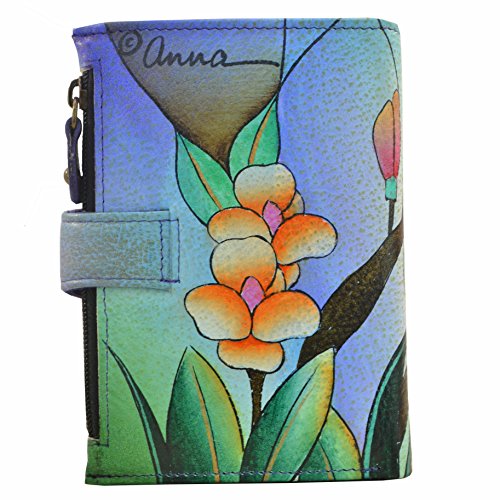 Anna by Anuschka Women's Hand Painted Genuine Leather Ladies Wallet - Midnight Peacock2