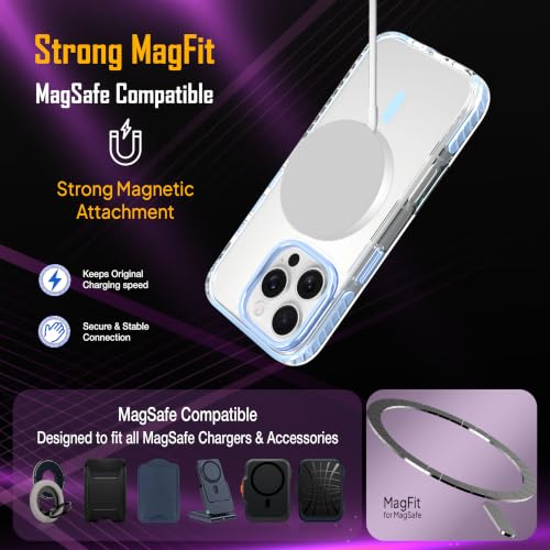 Image of Zapcase Crystal Clear Back case for iPhone 16 Pro | PC Back | TPU Bumper with Inner Rubber Grip | Metal Camera Guard Bezel | Metal Buttons | Scratch Resistant | 2 Layer Edge Protection | Light Blue