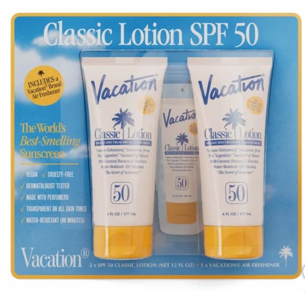 Classic Lotion, SPF 50, 6 fl oz Duo and Air Freshener