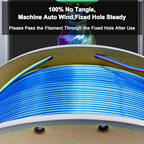 Image of YOUSU PLA Filament Triple Color Coextrusion Silk 3D Printer Filament 1.75mm for 3D Printer & 3D Pen, Multicolor PLA Rainbow Filament, 1kg(2.2lbs) Silk PLA Red Gold Blue.